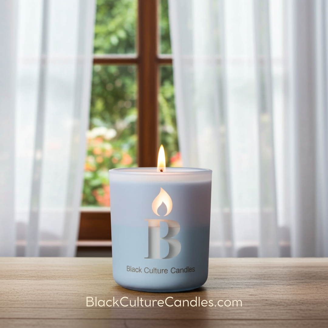 Hand-poured Cleaning Day candle in etched glass, 8oz or 13oz. Vegan coconut apricot wax and a crackling wood wick, with notes of melon, cucumber, lemon, eucalyptus, amber, and santal—crafted for fresh starts, joyful resets, and a home that feels truly yours.