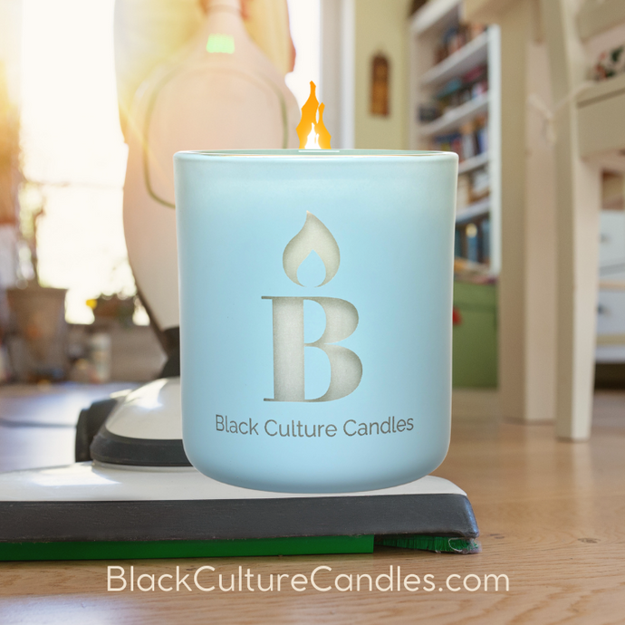 Cleaning Day Candle from Black Culture Candles, infused with the uplifting scent of fresh cleanliness, celebrating, joy, culture and connection through luxury, non-toxic, handcrafted candles, Akron, OH.