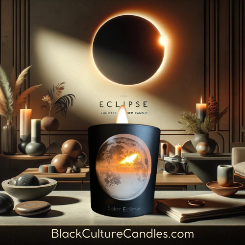 Handcrafted luxury Limited Edition Eclipse Candle from Black Culture Candles, celebrating joy, culture and connection through scent with high-quality, non-toxic ingredients for a long-lasting burn, based in Akron, OH.