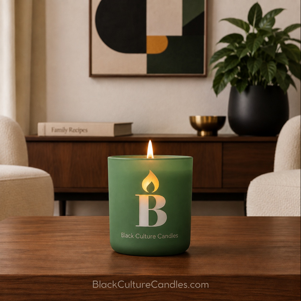 Hand-poured Grandma’s Garden candle in etched glass, 8oz or 13oz. Vegan coconut apricot wax and a crackling wood wick fill your space with soft floral, green tea, and amber notes.