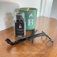 Load image into Gallery viewer, Elevate your candle burning experience with our Wick Trimmer &amp; Match Jar Set. Designed for clean burns and a luxurious ambiance, this set combines style with functionality, perfect for home decor enthusiasts seeking a touch of elegance. Ideal for self-care rituals and cozy home atmospheres. 
