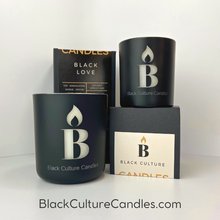 Load image into Gallery viewer, Black Culture Candles is honoring our shared memories and experiences with candles inspired by the moments that connect us. Black Love is a scented reminder of the power of love of family, friends, and community. This candle is a celebration of the love that sustains us and makes us who we are. Only at BlackCultureCandles.com
