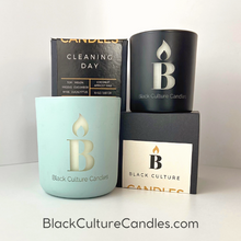 Load image into Gallery viewer, Hand-poured Cleaning Day candle in etched glass, 8oz or 13oz. Vegan coconut apricot wax and a crackling wood wick, with notes of melon, cucumber, lemon, eucalyptus, amber, and santal—crafted for fresh starts, joyful resets, and a home that feels truly yours. 
